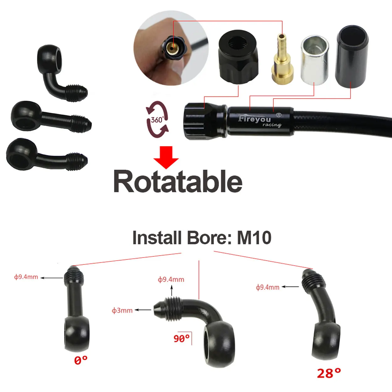 AN3 مضفر خرطوم الفرامل دراجة ن - مراجعة Brake Line Motorcycle وسعره
