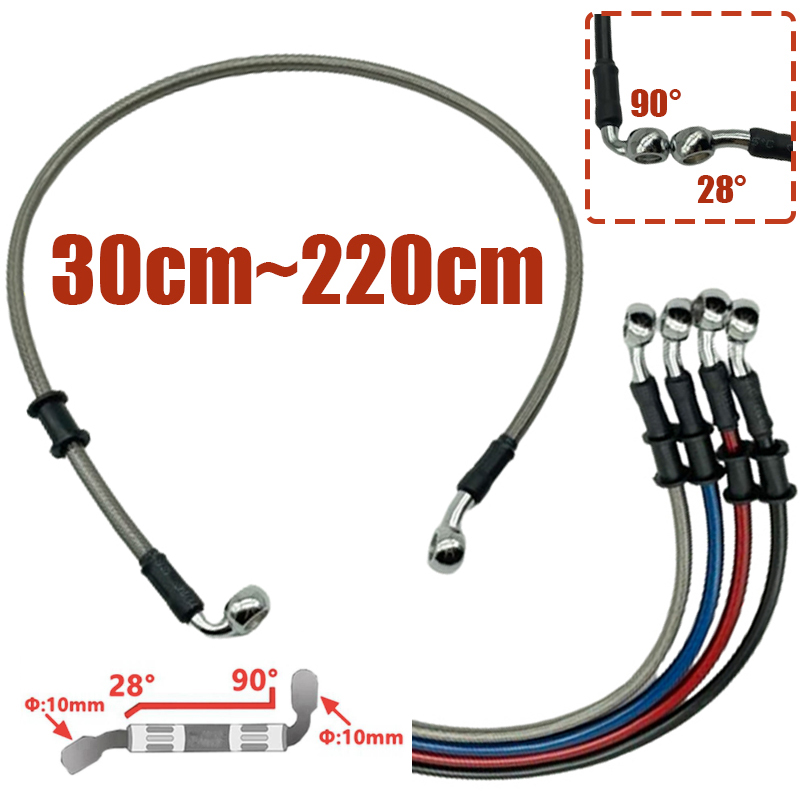 فضي 30 سم إلى 220 سم 28 ° -90  - مراجعة Motorcycle Brake Cable وسعره